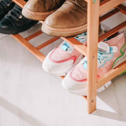 Bamboo 3 Tiers Layers  Storage Shoe Rack & Organiser.
