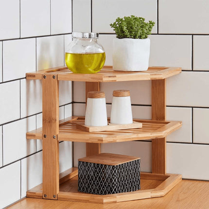 3 Tiers Bamboo Kitchen Rack Storage.
