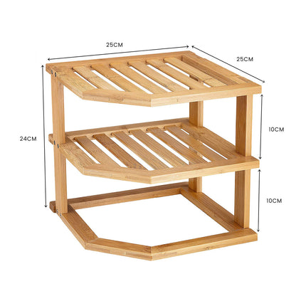 3 Tiers Bamboo Kitchen Rack Storage.
