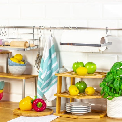 3 Tiers Bamboo Kitchen Rack Storage.