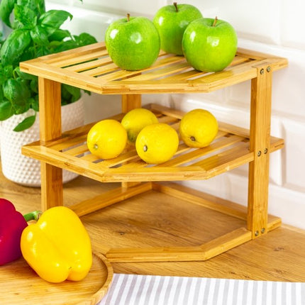 3 Tiers Bamboo Kitchen Rack Storage.