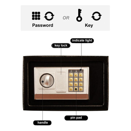 8.5L Electronic Digital Security Double Alarm Safe Box.