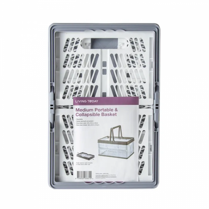 Collapsible Plastic Grocery Shopping Baskets Storage Crates with Handles.