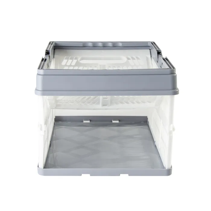 Collapsible Plastic Grocery Shopping Baskets Storage Crates with Handles.