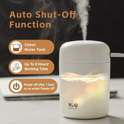 Living Today Mini LED Ultrasonic Humidifier 300ml.