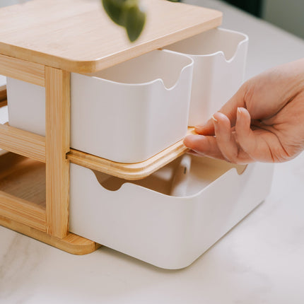 Bamboo Fibre Storage Drawer Set.