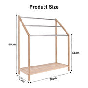 85cm Standing Towel Rack - Bamboo Towel Bar Metal 3-Tier.