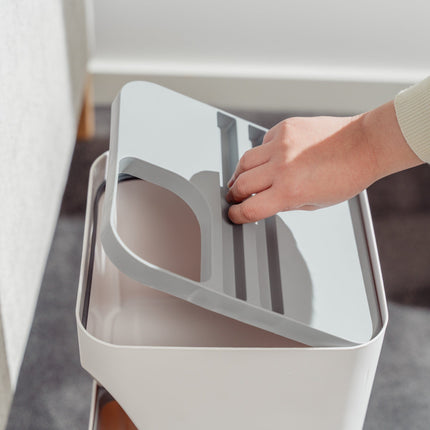 2 Pcs 12L+18L Stackable Plastic Kitchen Trash Bin Household Classification Storage Box.