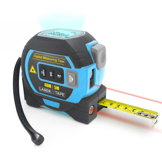 40m Laser Measure, Cross-line Laser Level, 5m Tape Measure Blue.