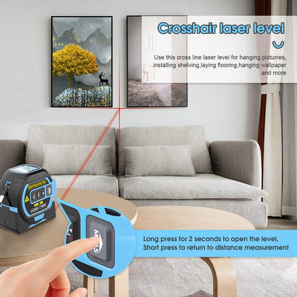40m Laser Measure, Cross-line Laser Level, 5m Tape Measure Blue.