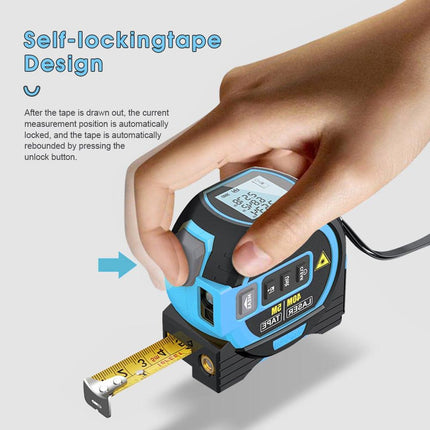 40m Laser Measure, Cross-line Laser Level, 5m Tape Measure Blue.