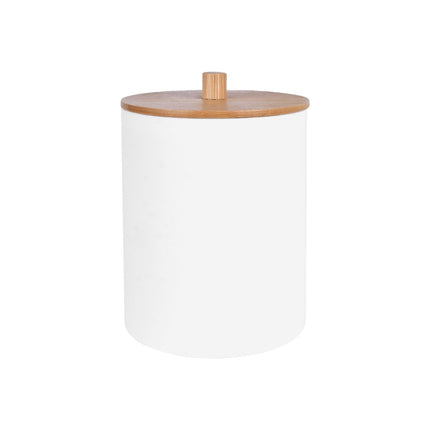 Bamboo Lid Cotton Swab Canister.