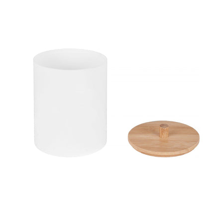 Bamboo Lid Cotton Swab Canister.