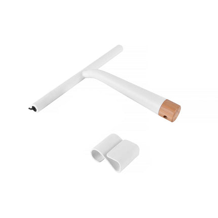 Bamboo Base Shower Squeegee with Holder.