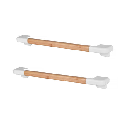 2 Pcs Bamboo Wall Mounted Bathroom Towel Rail – 60 cm Wide.