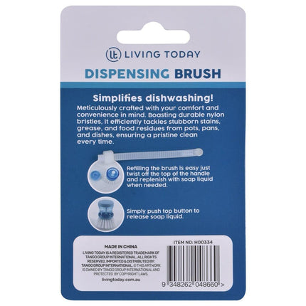 Soap Dispensing Kitchen Brush for Dish Pan Sink Cleaning.