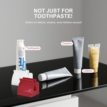 4 Pcs Toothpaste Rolling Dispensers Squeezer – Compact, Durable PP, Non-Slip Base.