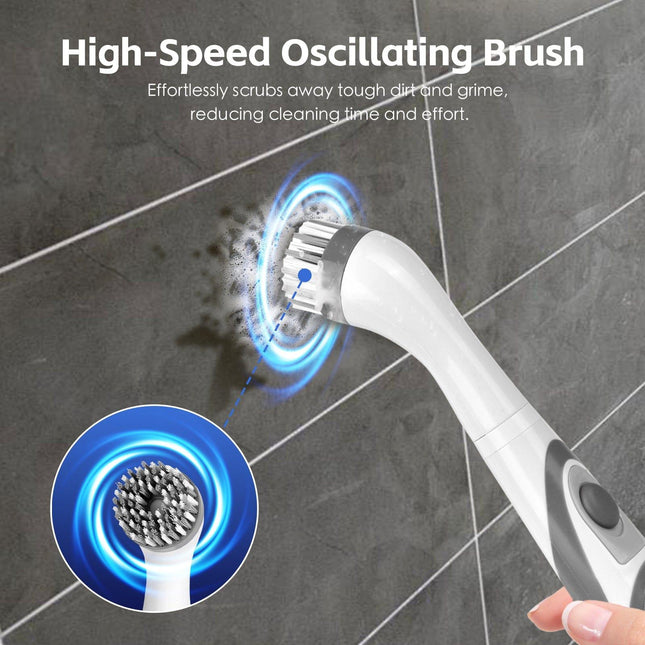 Battery Operated Scrubber Brush with 4 Interchangeable Heads.