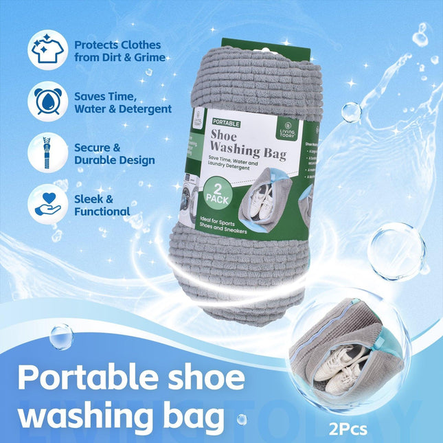 2Pcs Portable Shoe Washing Bag.