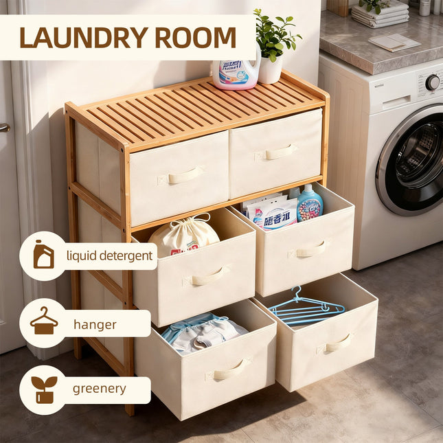 6 Drawer Bamboo Storage Chest.