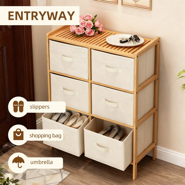 6 Drawer Bamboo Storage Chest.