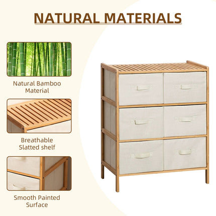 6 Drawer Bamboo Storage Chest.