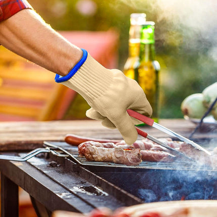 1 Pair 5 Finger Oven Mitt BBQ Grill Gloves.