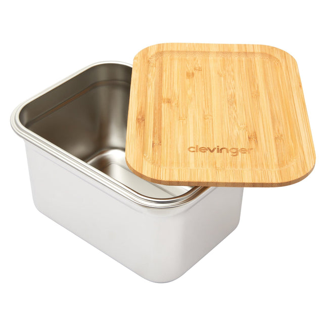 Clevinger Stainless Steel Bamboo Extra Large Lunch Box 2000ml.