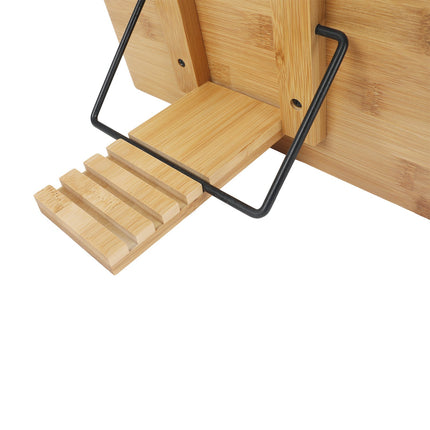Bamboo Book Stand - Adjustable Book Stand - Book, Recipes, Tablet Portable Holder.