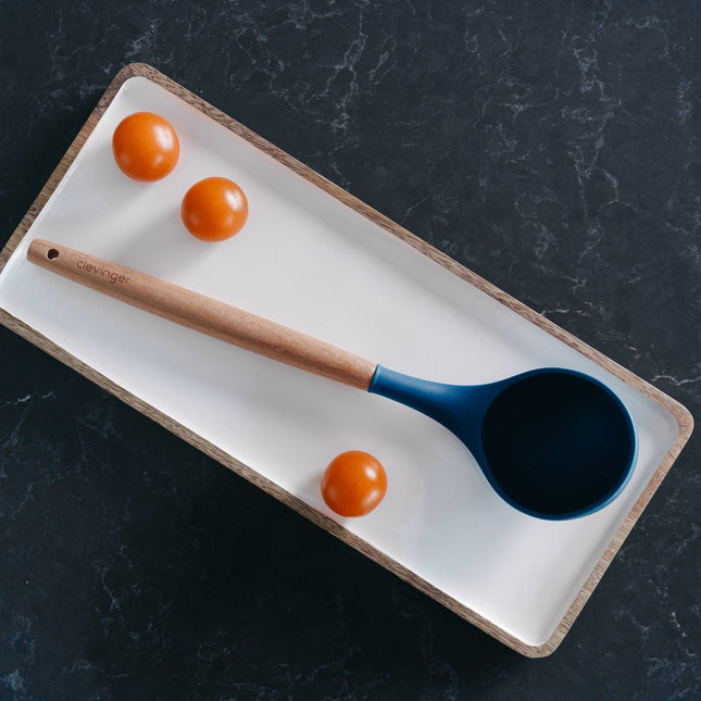 Beechwood & silicone ladle navy.