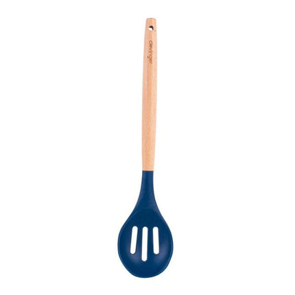 2pcs Beechwood & silicone slotted spoon navy.