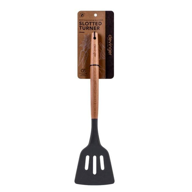 Beechwood & silicone slotted turner charcoal.