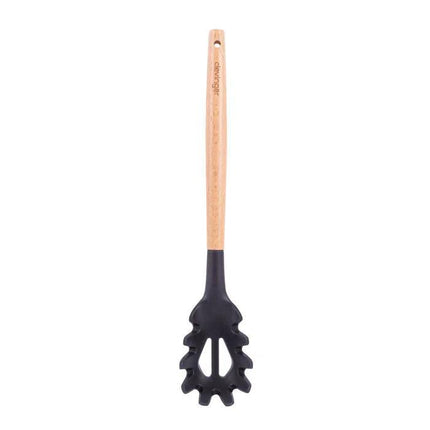 Beechwood & silicone pasta spoon charcoal.