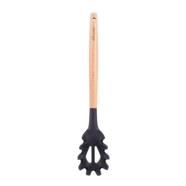 Beechwood & silicone pasta spoon charcoal.