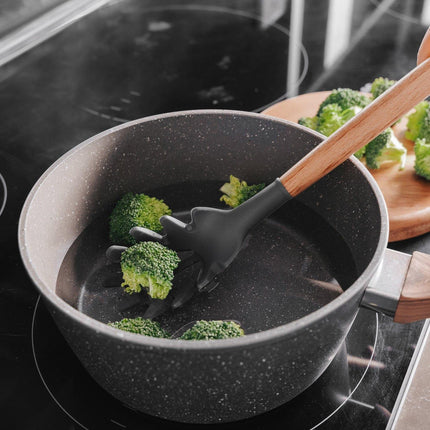 Beechwood & silicone pasta spoon charcoal.