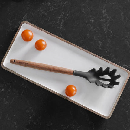 Beechwood & silicone pasta spoon charcoal.