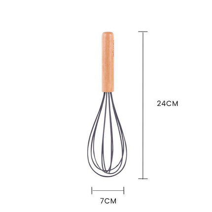 Beechwood & silicone whisk charcoal.
