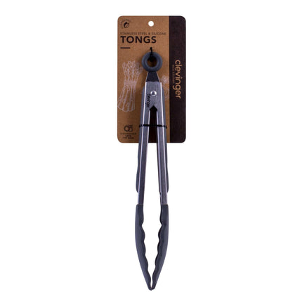 Stainless steel & silicone tongs charcoal.