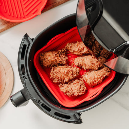 Collapsible Silicone Air Fryer Oven Microwave Liner Square.