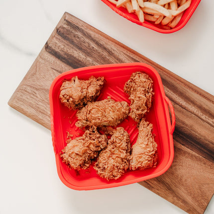 Collapsible Silicone Air Fryer Oven Microwave Liner Square.