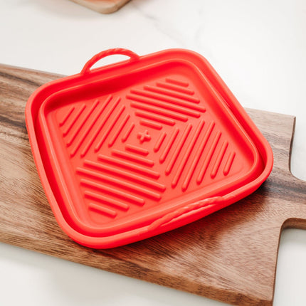 Collapsible Silicone Air Fryer Oven Microwave Liner Square.