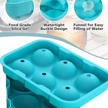Easy Pop Silicone 6 Sphere Ice Cube Tray.
