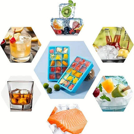 15 Grids Silicone Ice Tray Cube Molds.