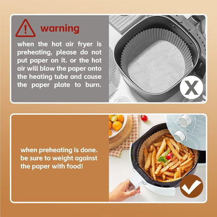 100 Pcs 16cm Round Disposable Unbleached Silicone Paper Dish Air-fryer Liner.