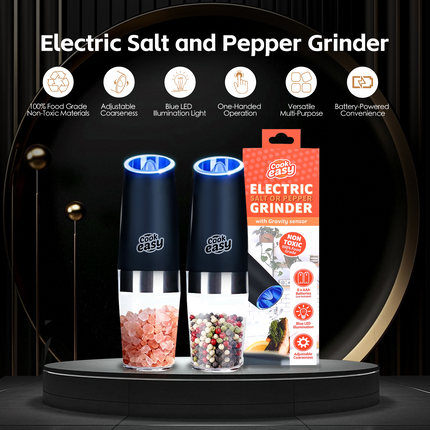 2 Pcs Gravity Sensor Electric Salt and Pepper Spice Grinder.