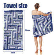 Rectangular Quick Dry Beach Towel with Tassel.
