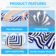 Rectangular Quick Dry Beach Towel with Tassel.
