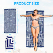 Rectangular Quick Dry Beach Towel with Tassel.