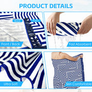Rectangular Quick Dry Beach Towel with Tassel.