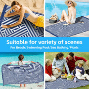 Rectangular Quick Dry Beach Towel with Tassel.